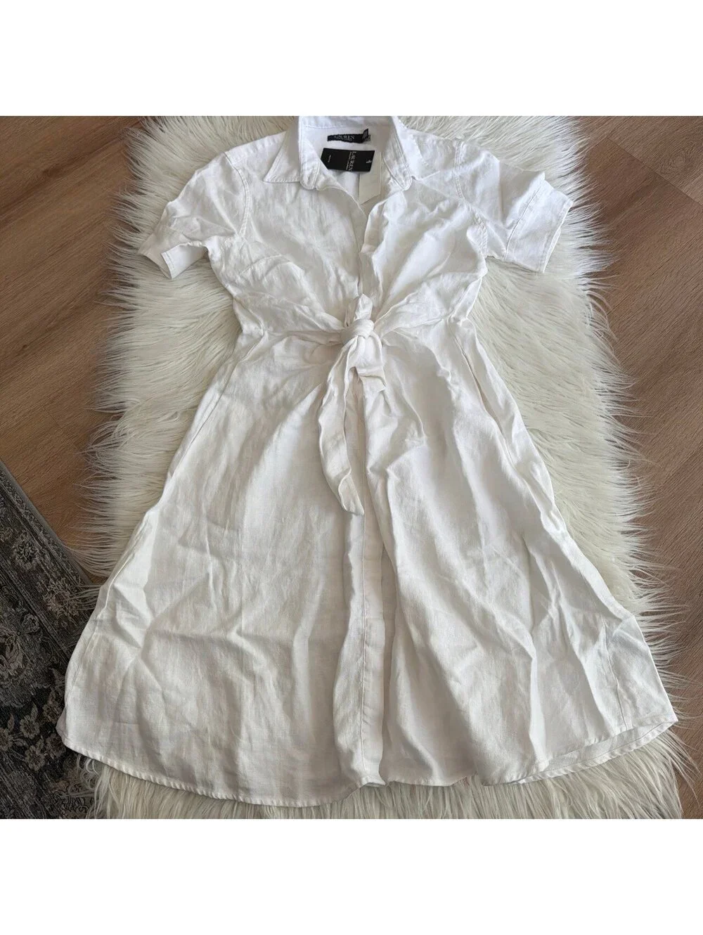 Ralph Lauren Belted Cotton-Blend Shirtdress size 12 P